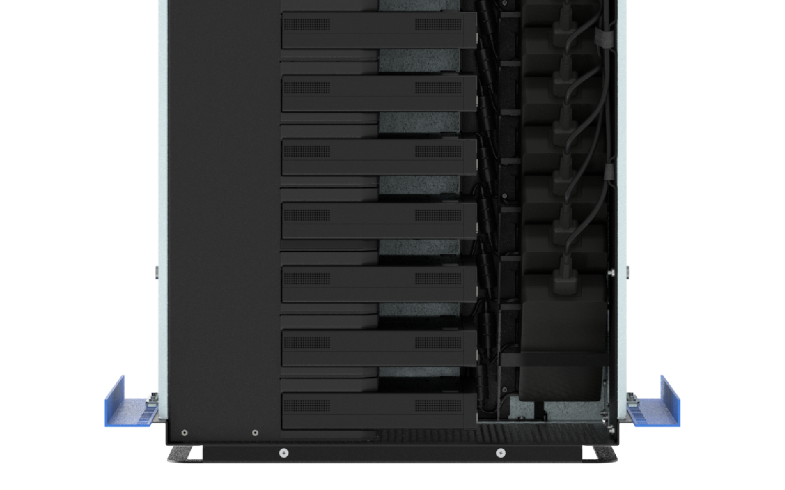 RackSolutions cable management and organization within a rack environment
