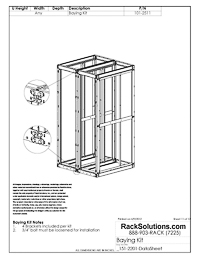 Dimensional Drawings preview for Baying Bracket for 151DC Data Center Rack (101-2511)