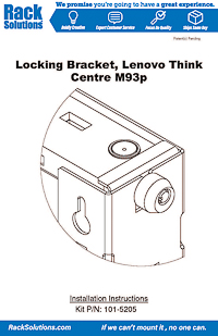 Installation Instructions preview for Secure Lock Bracket for "-A" Wall Mount (101-5205)