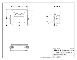 Dimensional Drawings preview for Tilt Monitor Bracket for Wall Mount (101-5483)