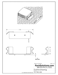 Dimensional Drawings preview for 1-Unit Mac Mini Bracket Set for Modular Shelf (101-7415)