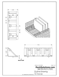 Dimensional Drawings preview for 3-Unit Laptop Bracket Set for Modular Shelf (101-7769)