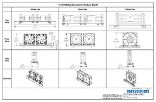 Dimensional Drawings preview for Fan Bracket for Modular Shelf (101-8994)
