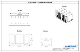Dimensional Drawings preview for 4-Unit Lenovo P3 Ultra Face Plate/Bracket Set (101-9076)