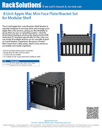 Data Sheet preview for 8-Unit Apple Mac Mini Face Plate/Bracket Set for Modular (101-9098)