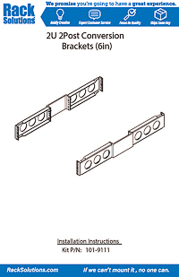 Installation Instructions preview for 2U Conversion Bracket 4-Pack (6in Uprights) (101-9111)