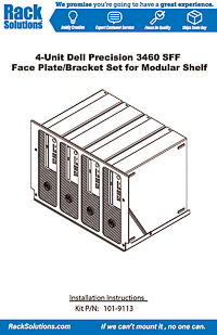 Installation Instructions preview for 4-Unit Dell Precision 3460 SFF Face Plate/Bracket Set for Modular Shelf (101-9113)