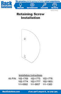 Retaining Screw Installation for 30U+ Panels preview