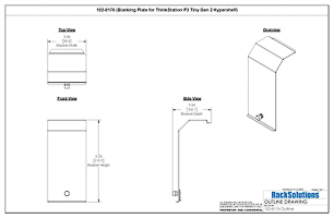 Dimensional Drawings preview for Blanking Plate for ThinkStation P3 Ultra Gen 2 Hypershelf (102-8176)