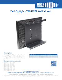 Data Sheet preview for 110-B Tilting Wall Mount for Dell USFF (104-1952)