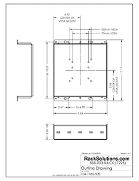 Dimensional Drawings preview for 110-B Fixed Wall Mount for Dell USFF (104-1965)