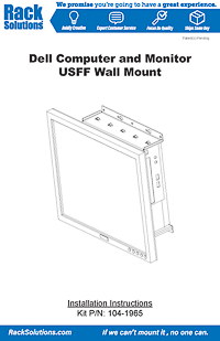 Installation Instructions preview for 110-B Fixed Wall Mount for Dell USFF (104-1965)