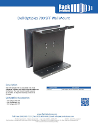 Data Sheet preview for 115-B Tilting Wall Mount for Dell SFF (104-2095)