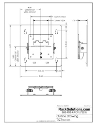 Dimensional Drawings preview for Universal Monitor Wall Mount with Tilt (VESA-D Mounting Holes) (104-2202)