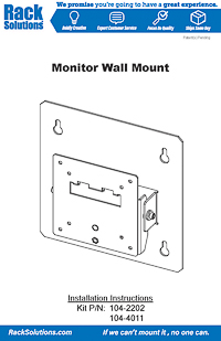 Installation Instructions preview for Universal Monitor Wall Mount with Tilt (VESA-D Mounting Holes) (104-2202)