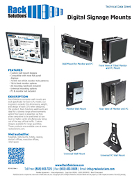 Data Sheet preview for 120-B Fixed Wall Mount for Dell SFF (104-2323)