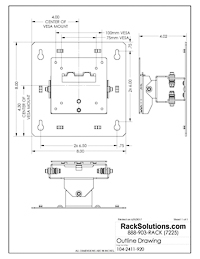 Dimensional Drawings preview for Universal Monitor Wall Mount with Pan/Tilt (VESA-D Mounting Holes) (104-2411)
