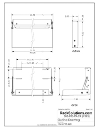Dimensional Drawings preview for Folding Wall Mount for Full Size Keyboard (No Keyboard) (104-2795)