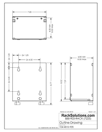 Dimensional Drawings preview for Universal PC Wall Mount Clamp (4.00in to 8.00in) (104-4010)