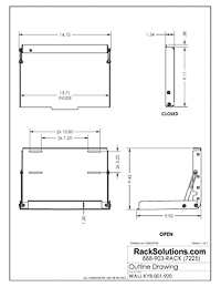 Dimensional Drawings preview for Folding Wall Mount for Compact Keyboard (No Keyboard) (104-4846)
