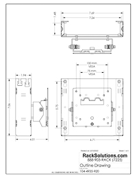 Dimensional Drawings preview for 100-A Tilt Monitor Wall Mount for Dell Micro (104-4935)