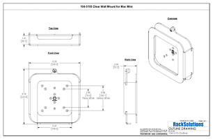 Dimensional Drawings preview for Mini Mount Clear Wall Mount for Mac Mini (2010-2023) (104-5193)