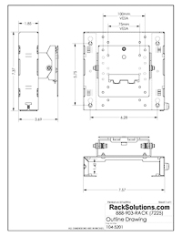 Dimensional Drawings preview for 105-A Wall Mount for Lenovo Tiny (Tilt Monitor) (104-5201)