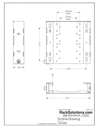 Dimensional Drawings preview for 105-A Wall Mount for Lenovo Tiny (Fixed Monitor) (104-5202)