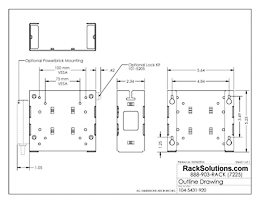 Dimensional Drawings preview for 110-A Wall Mount for Dell Micro (Fixed Monitor) (104-5431)