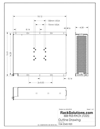 Dimensional Drawings preview for 130-B Fixed Wall Mount for HP SFF (104-5545)