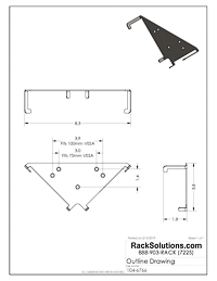 Dimensional Drawings preview for Quickmount Apple Mac Mini VESA Wall Mount (2010-2023) (104-6766)