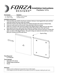 Installation Instructions preview for PS4 Pro Wall Mount by Forza Designs (104-6890)