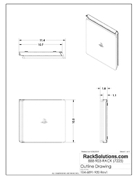 Dimensional Drawings preview for PS4 Slim Wall Mount by Forza Designs (104-6891)