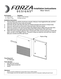 Installation Instructions preview for Xbox One S Wall Mount by Forza Designs (104-6893)