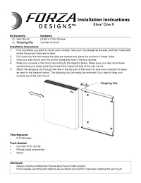 Installation Instructions preview for Xbox One X Wall Mount by Forza Designs (104-6894)