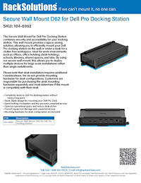 Data Sheet preview for Secure Wall Mount D62 for Dell Pro Docking Station (104-6962)