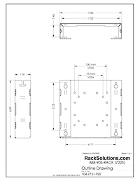 Dimensional Drawings preview for 130-A Fixed Wall Mount for HP Mini (104-7731)