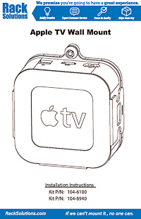 Installation Instructions preview for tvTray Secure Wall Mount for Apple TV 4K (104-6100)