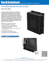 Data Sheet preview for 135-B Wall Mount for Dell Pro Slim (104-8941)