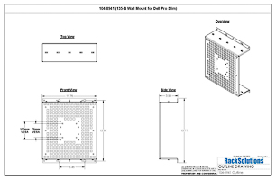 Dimensional Drawings preview for 135-B Wall Mount for Dell Pro Slim (104-8941)