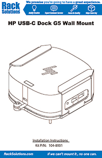 Installation Instructions preview for Secure Wall Mount H51 for HP USB-C G5 Docking Station (104-8951)