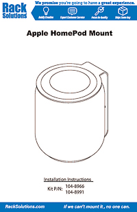 Installation Instructions preview for Black | HomeBase Wall Mount for 2nd Generation HomePod (104-8966)