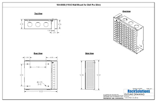 Dimensional Drawings preview for 110-E Wall Mount for Dell Pro Slim (104-8988)