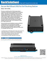 Data Sheet preview for Secure Wall Mount D05 for Dell Docking Station (104-9105)