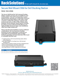 Data Sheet preview for Secure Wall Mount D06 for Dell Docking Station (104-9106)