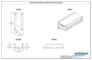 Dimensional Drawings preview for Secure Wall Mount D06 for Dell Docking Station (104-9106)