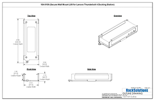 Dimensional Drawings preview for Secure Wall Mount L09 for Lenovo Thunderbolt 4 Docking Station (104-9109)