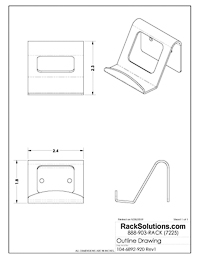 Dimensional Drawings preview for Xbox Controller Wall Mount 2-Pack by Forza Designs (104-6892)