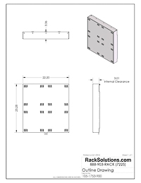 Dimensional Drawings preview for 12U Front Cover for Open Frame Wall Mount Rack (105-1753)