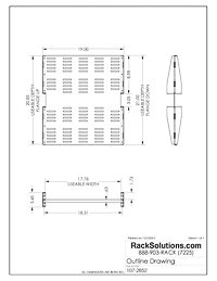 Dimensional Drawings preview for 2U 2Post Heavy Duty Center Mount Vented Shelf 21in Depth (107-2852)